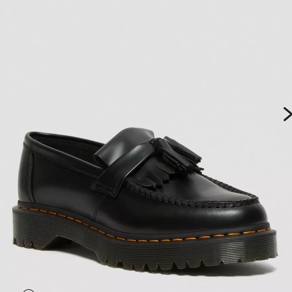 Dr. Martens Shoes - Dr. Martens Black Leather Kiltie Tassel Loafers